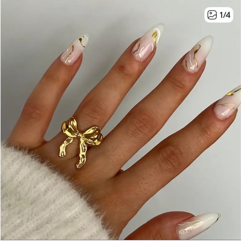 Adjustable Gold Bow Ring